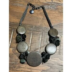 Charming Charlie green beaded bib statement necklace - costume jewelry